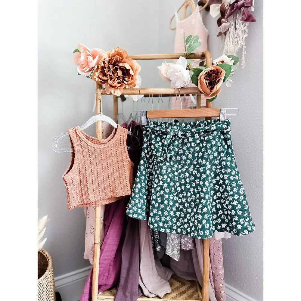 Zara Garden Party Blooming Floral Skater Skirt + Cinnamon Crop Top